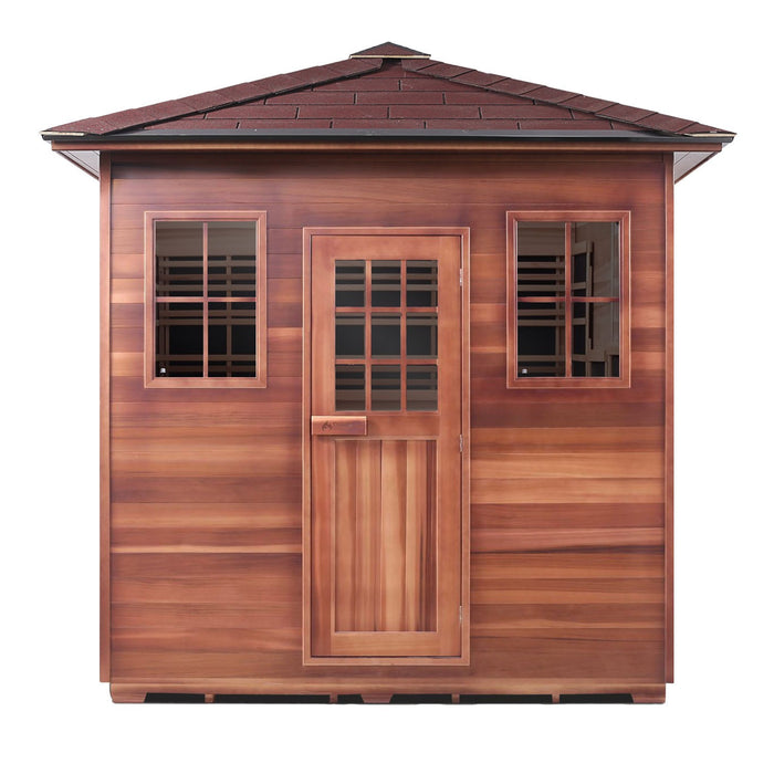 Enlighten InfraNature Duet Sapphire 8 Hybrid Infrared/Traditional Outdoor Sauna | 8 Persons