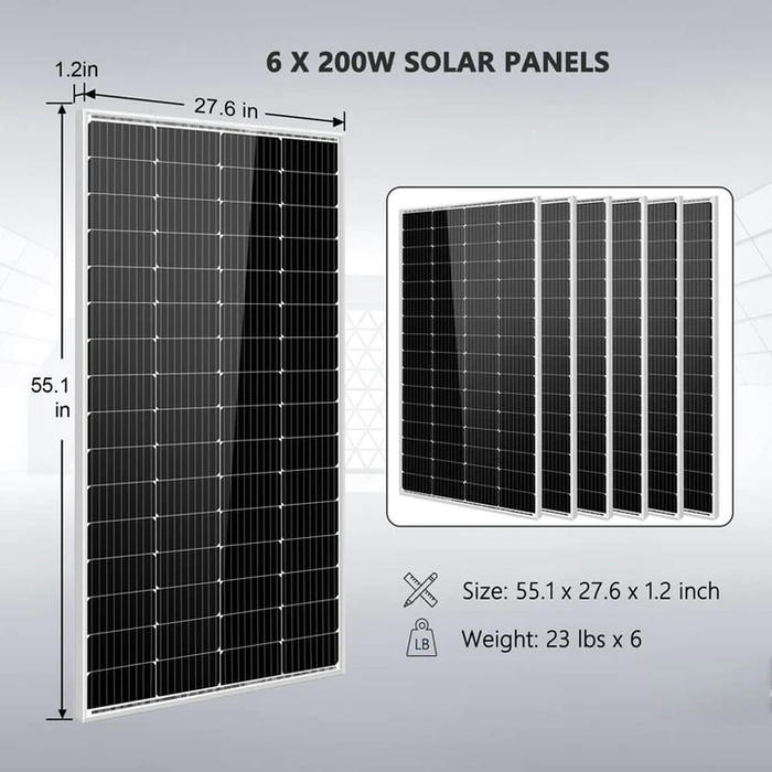 SunGold Power Off Grid Solar Kit 4000W Inverter 12VC 120V/240V LiFePO4 Battery 1200 Watt Solar Back Up