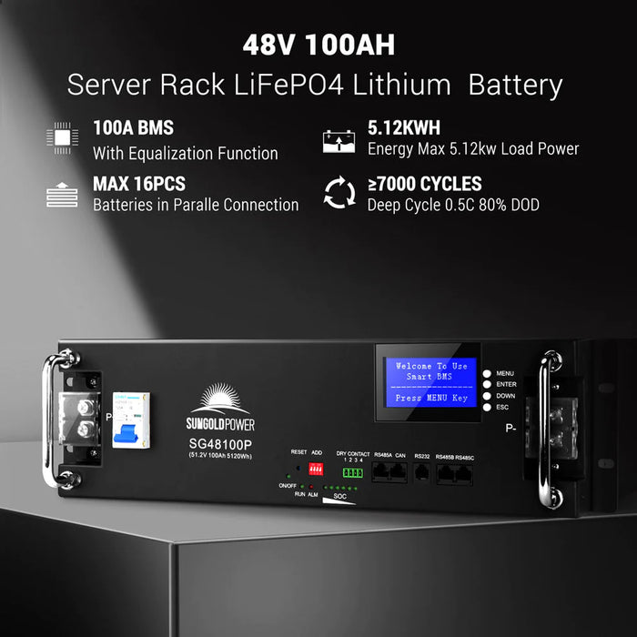 SunGold Power Off grid Solar Kit 8000W 48VDC 120V/240V LifePo4 4 x 5.12 KWH Lithium Battery 12 X 415 Watts Solar Panels