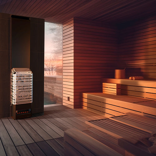 Saunum Air L 10 Sauna Heater, Air Series, 9.8kW Sauna Heater w/Climate Equalizer, Black