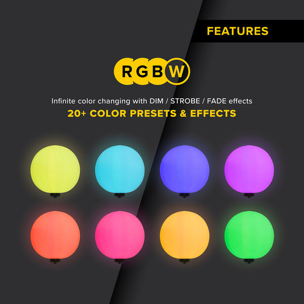 SeeDevil G3 - RGBW 100 Watt Color Changing LED Balloon Light Fixture