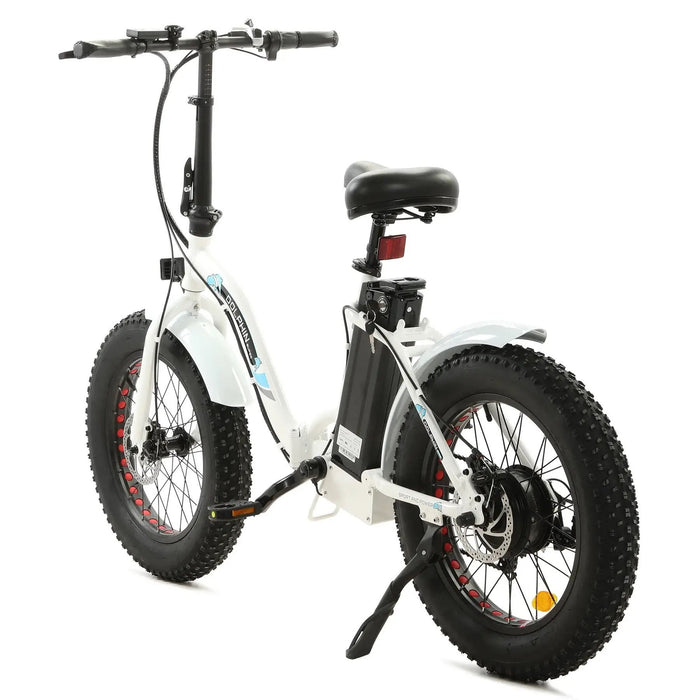 Ecotric Dolphin Fat Tire Portable and Folding Electric Bike - White | UL Certified