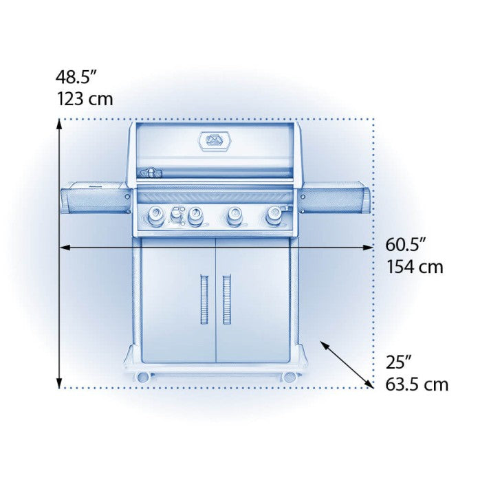 Napoleon Rogue XT 525 SIB Liquid Propane Gas Grill with Infrared Side Burner