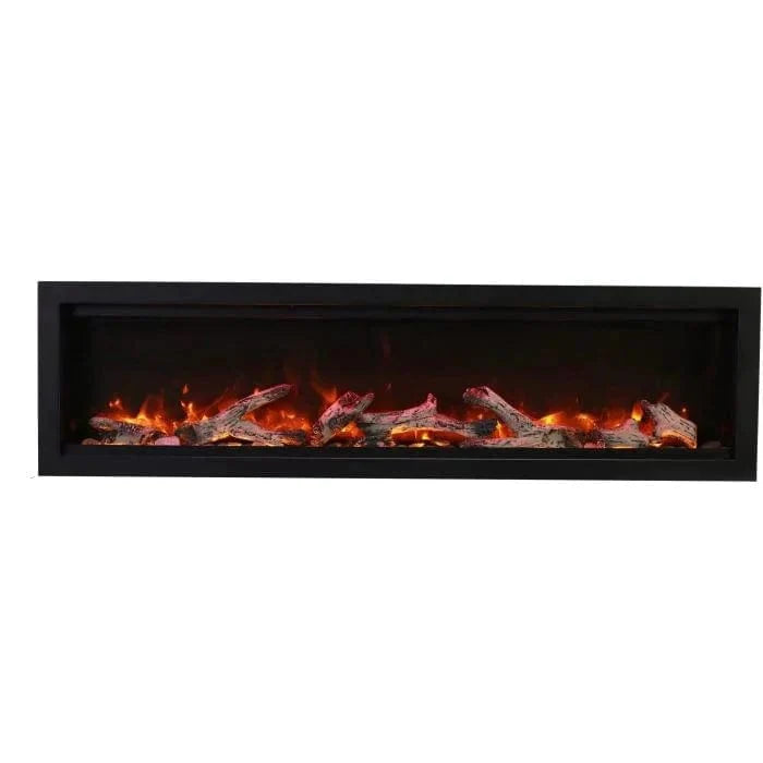 Amantii Symmetry Bespoke Indoor/Outdoor Linear Built In Electric Fireplace