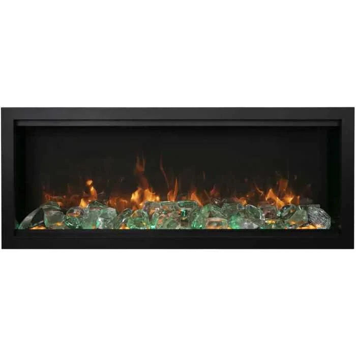 Amantii Symmetry Xtra Tall Bespoke Indoor/Outdoor Linear Built-In Electric Fireplace