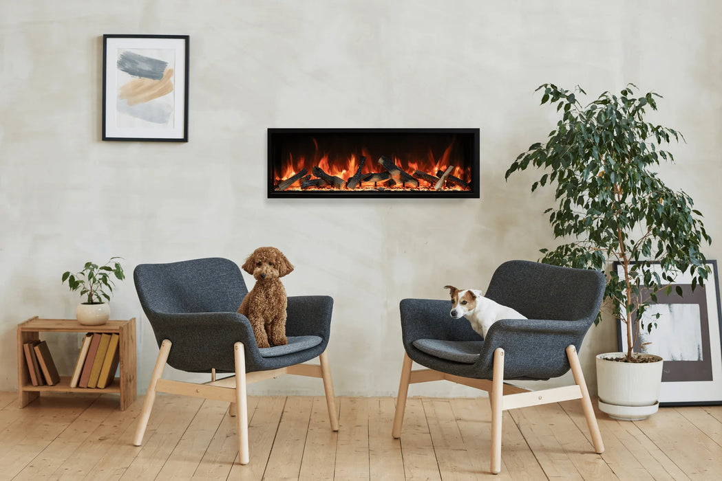 Amantii Symmetry Xtra Tall Bespoke Indoor/Outdoor Linear Built-In Electric Fireplace