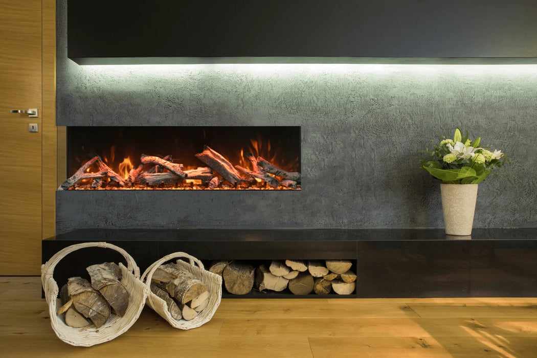 Amantii TruView Bespoke 45" to 85" 3-Sided Indoor/Outdoor Built-In Electric Fireplace