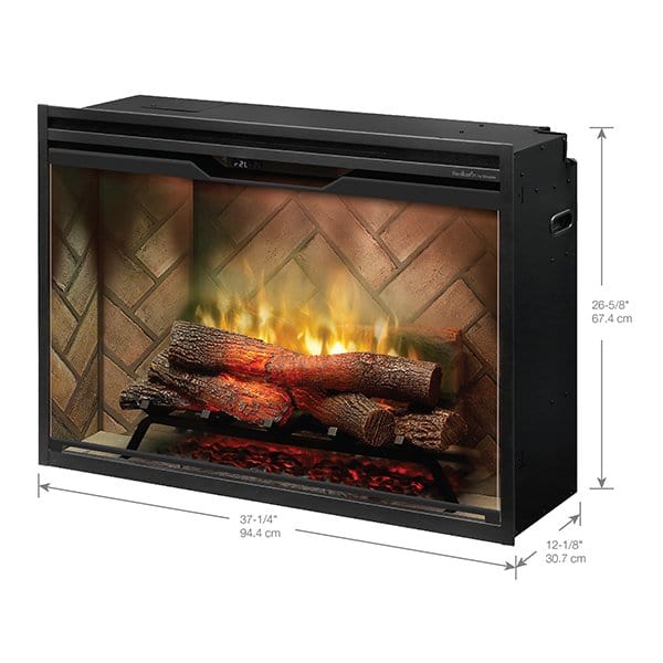 Dimplex Revillusion® 36" Portrait Built-in Electric Firebox with Glass Pane and Plug Kit