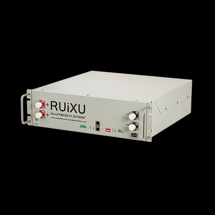 RUiXU RX-LFP48100 100 Ah Lithium Server Rack Battery | 19" Rack Mounted 3U Module | UL1973 Certified | UL9540A