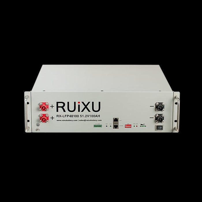 RUiXU RX-LFP48100 100 Ah Lithium Server Rack Battery | 19" Rack Mounted 3U Module | UL1973 Certified | UL9540A