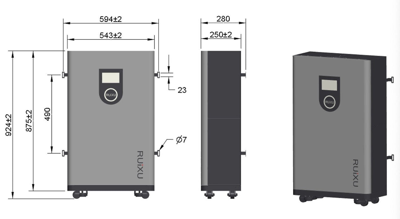 RUiXU Lithi2-16 | 51.2V 314Ah | 16kWh Outdoor Battery Storage | UL1973 UL9540A