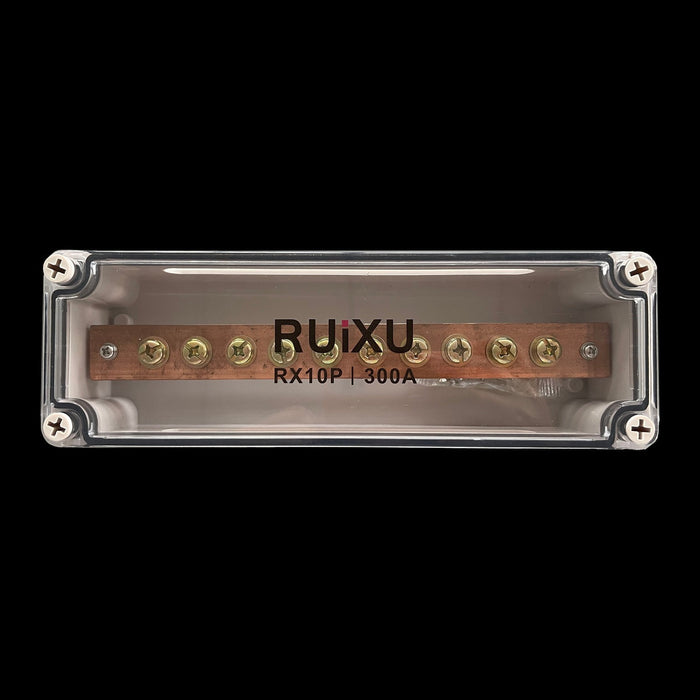 RUiXU Busbar | 10 X 5/16" (M8) Terminal Studs | 300A