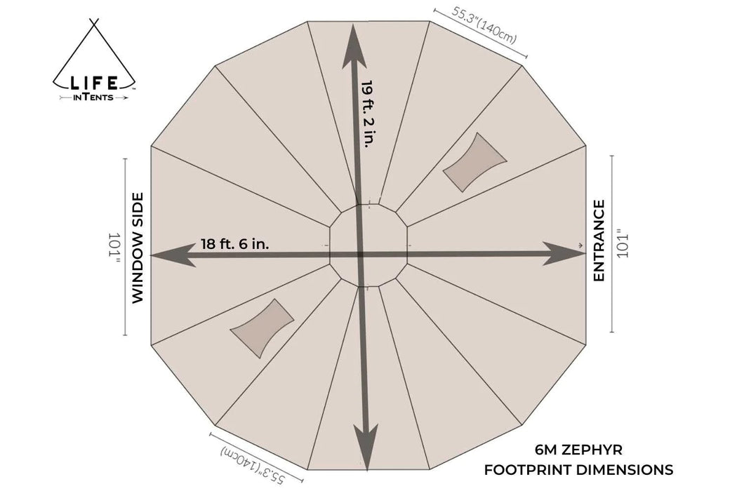 Life InTents 19' (6M) Zephyr™ Tent Cabin | Canvas Bell Tent