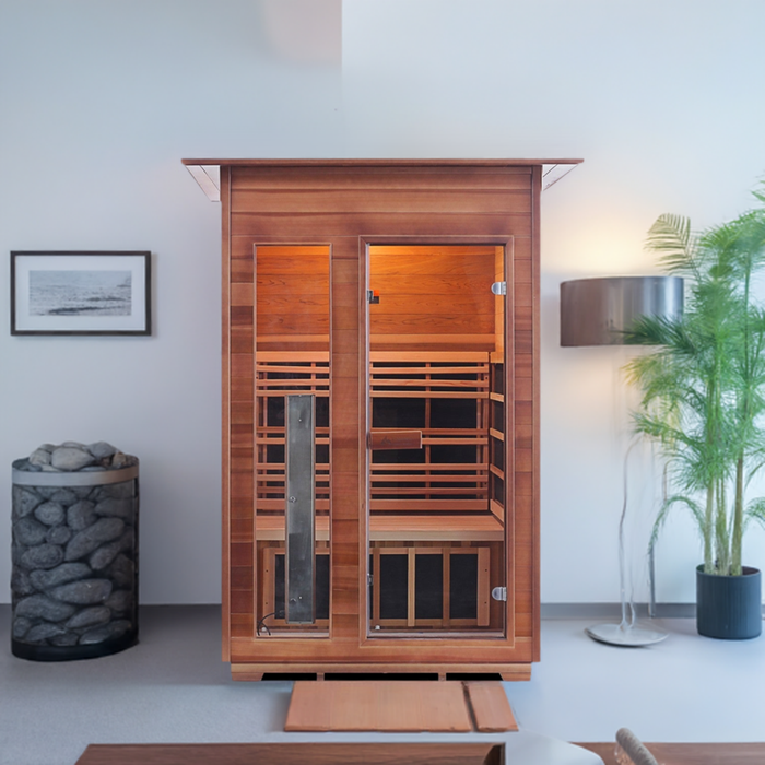 Enlighten InfraNature Original Rustic 2 Full Spectrum Infrared Indoor Sauna | 2 Persons