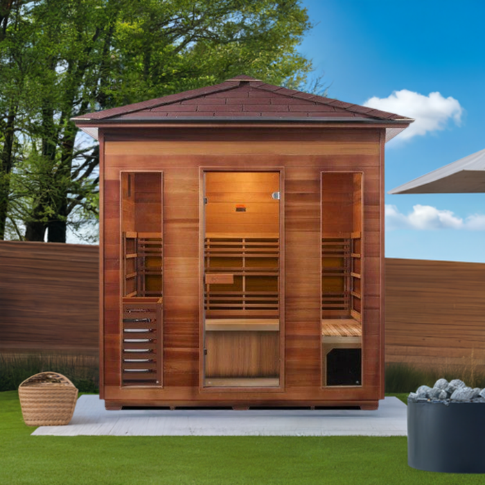 Enlighten SaunaTerra SunRise 5 Dry Traditional Outdoor Sauna | 5 Persons