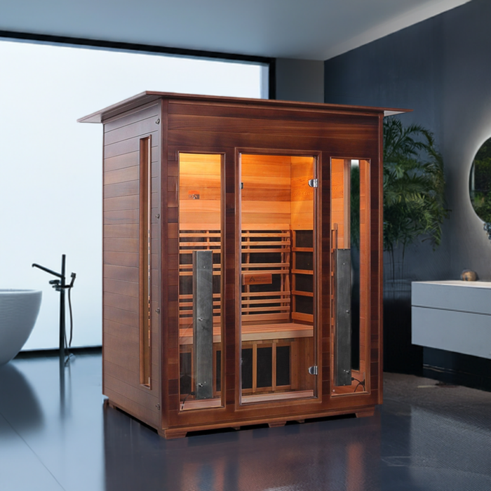 Enlighten InfraNature Duet Diamond 3 Hybrid Infrared/Traditional Indoor Sauna | 3 Persons