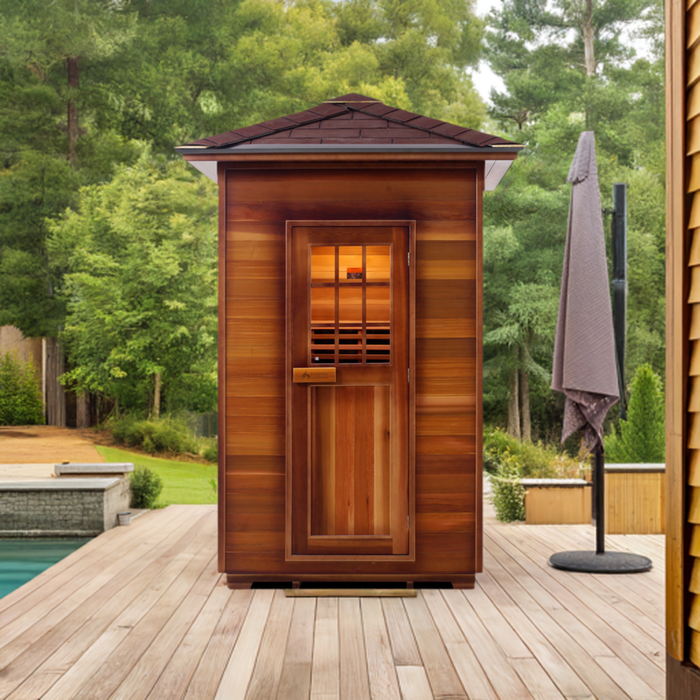 Enlighten InfraNature Original Sierra 2 Full Spectrum Infrared Outdoor Sauna | 2 Persons