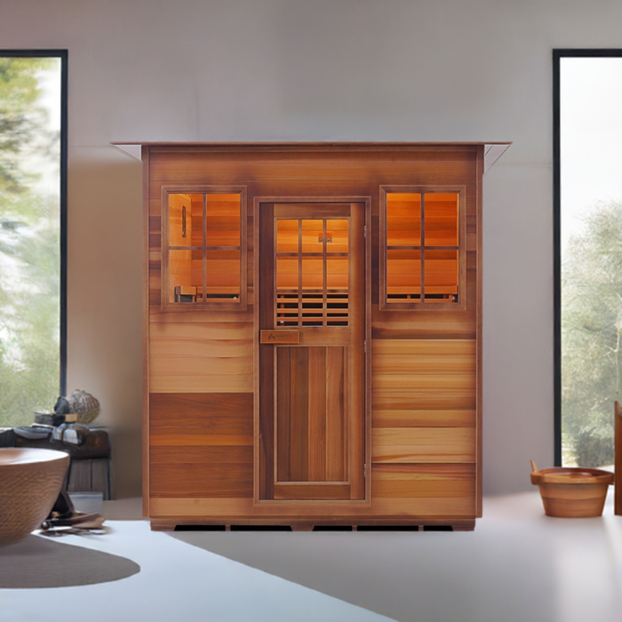 Enlighten InfraNature Duet Sapphire 4 Hybrid Infrared/Traditional Indoor Sauna | 4 Persons