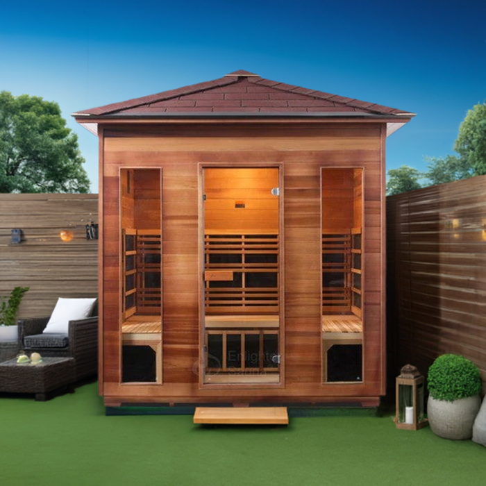 Enlighten InfraNature Original Rustic Full Spectrum Infrared Outdoor Sauna | 5 Persons