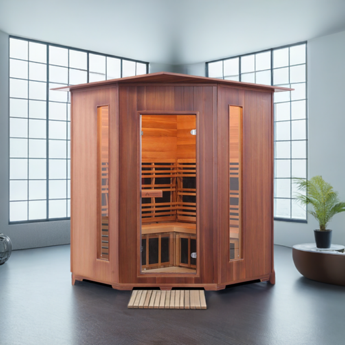 Enlighten InfraNature Duet Diamond 4C Hybrid Infrared/Traditional Indoor Sauna | 4 Persons