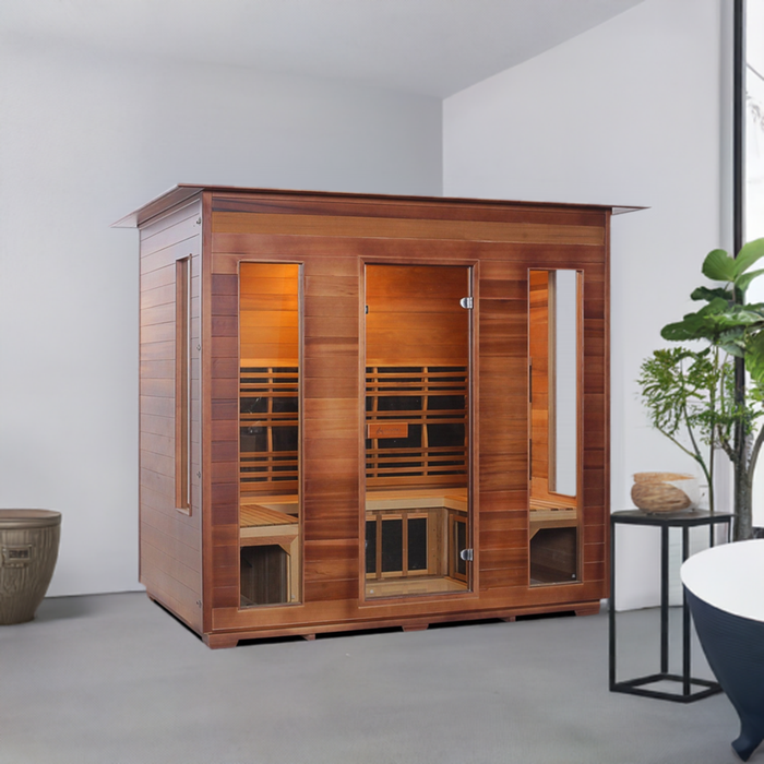 Enlighten InfraNature Duet Diamond 5 Hybrid Infrared/Traditional Indoor Sauna | 5 Persons