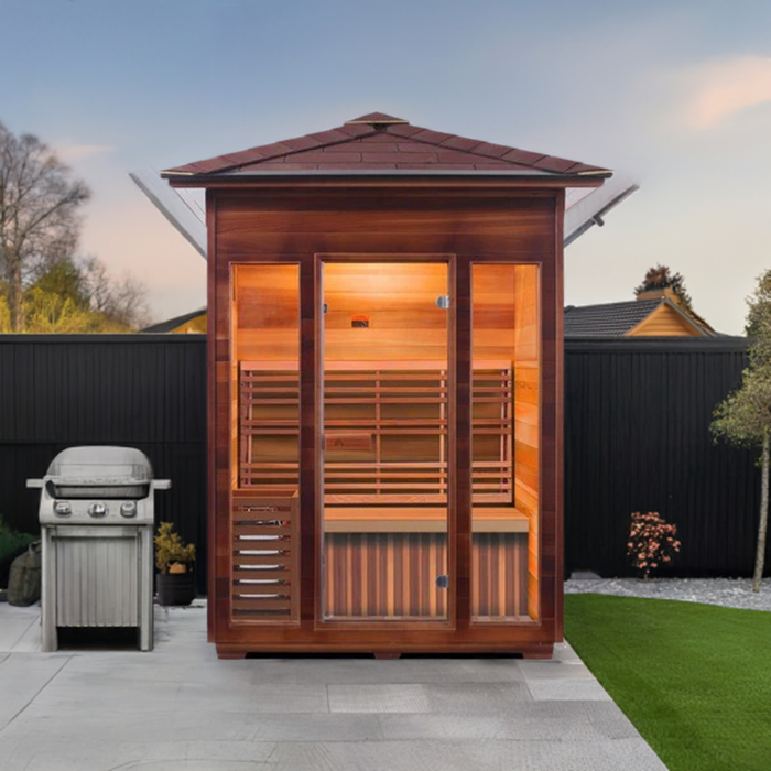 Enlighten SaunaTerra SunRise 3 Dry Traditional Outdoor Sauna | 3 Persons