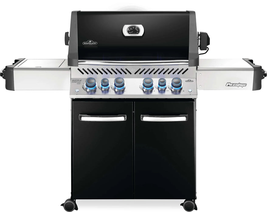 Napoleon Prestige 500 RSIB Black Gas Grill with Infrared Side & Rear Burners