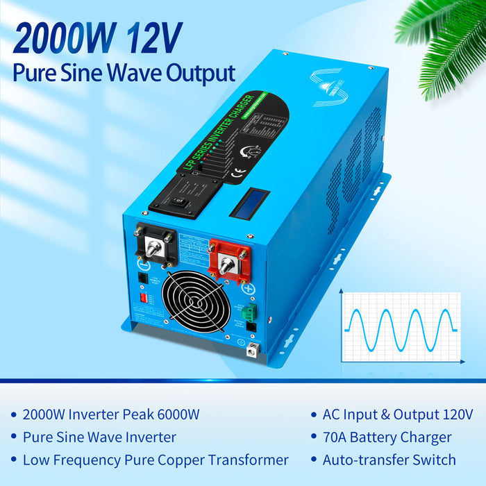 SunGold Power 2000W DC12V Low Frequency Inverter