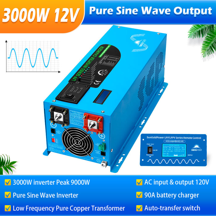 SunGold Power 3000W DC 12V Low Frequency Inverter