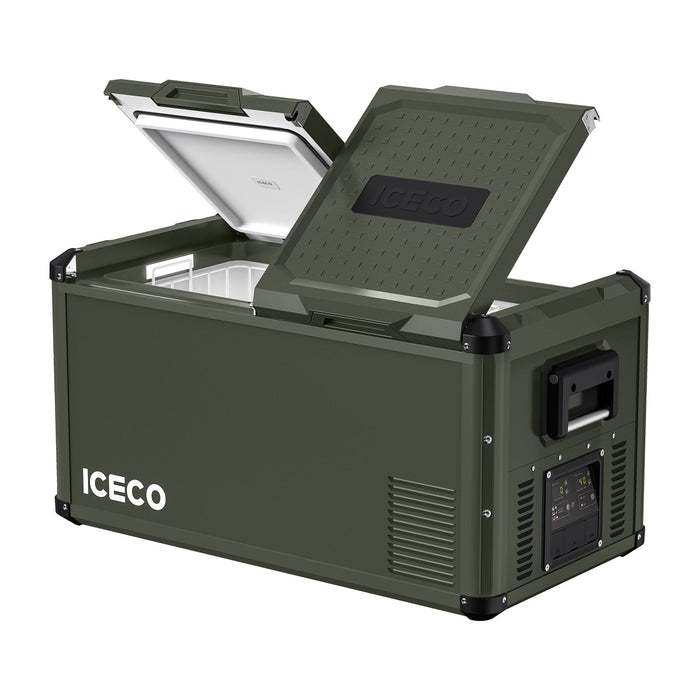 79.2QT VL75ProD Olive 12V Heavy Duty Metal Fridge Freezer| ICECO-Portable Fridge-www.icecofreezer.com